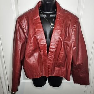Women's Red Leather Jacket